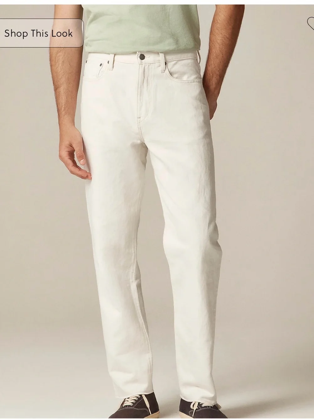 J. Crew Men's Classic summerweight jean in cotton-linen blend natural ecru